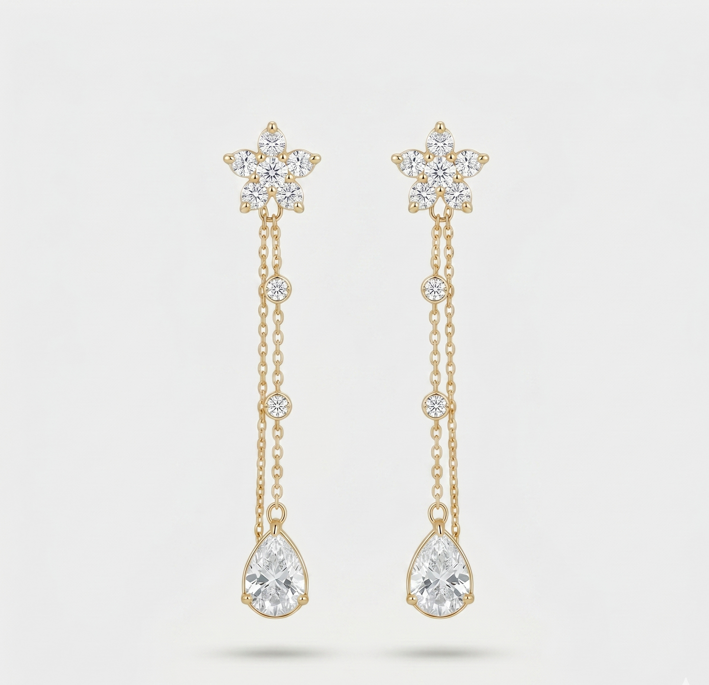 Gold Stainless Steel Drop Earrings