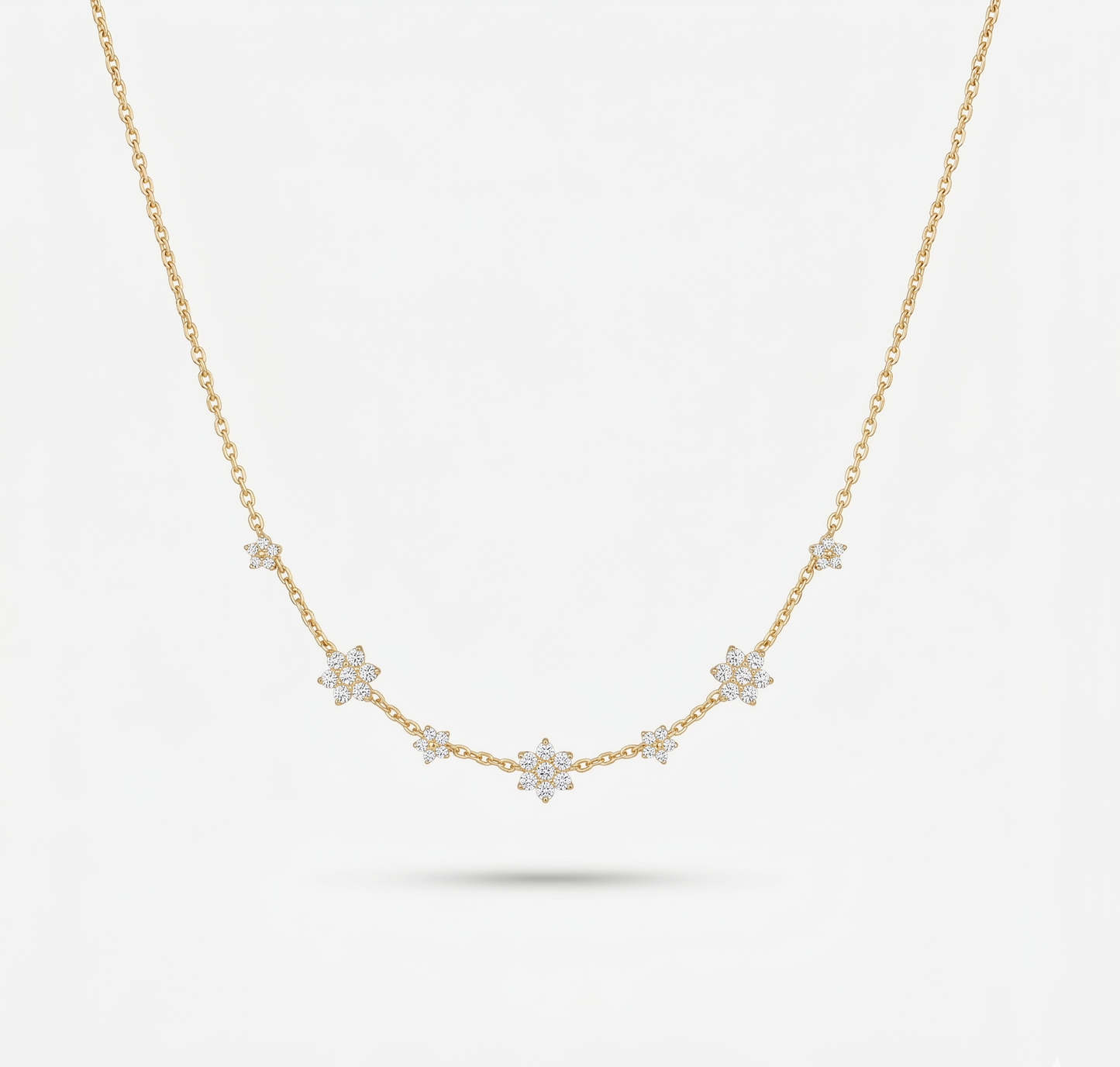 Gold Stainless Steel Floral Necklace