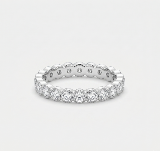 Silver Stainless Steel Eternity Ring